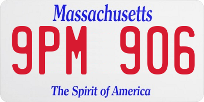 MA license plate 9PM906