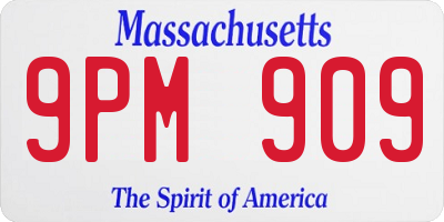 MA license plate 9PM909