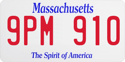 MA license plate 9PM910