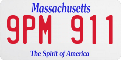 MA license plate 9PM911