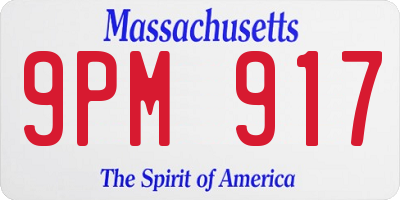 MA license plate 9PM917