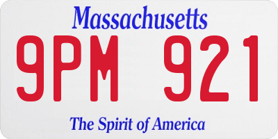 MA license plate 9PM921