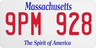 MA license plate 9PM928