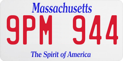 MA license plate 9PM944