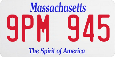 MA license plate 9PM945