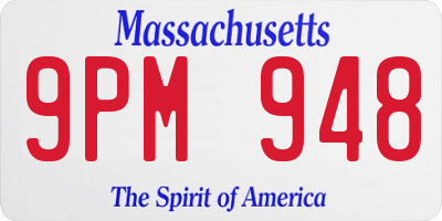 MA license plate 9PM948