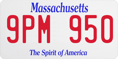 MA license plate 9PM950