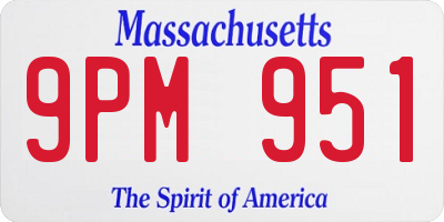 MA license plate 9PM951