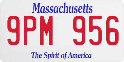 MA license plate 9PM956