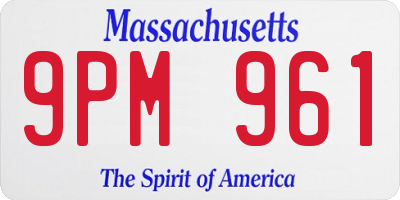MA license plate 9PM961