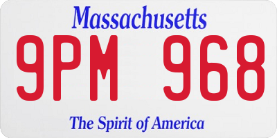 MA license plate 9PM968