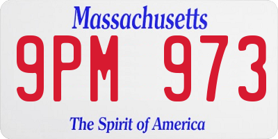MA license plate 9PM973