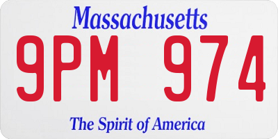 MA license plate 9PM974