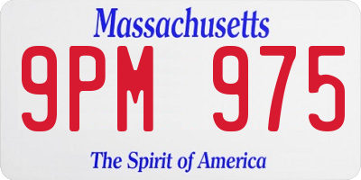 MA license plate 9PM975