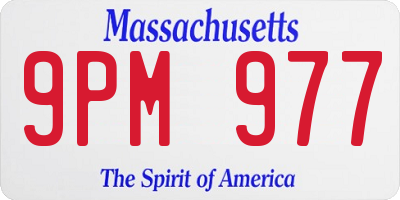 MA license plate 9PM977
