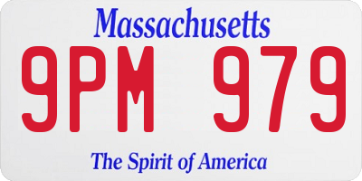 MA license plate 9PM979