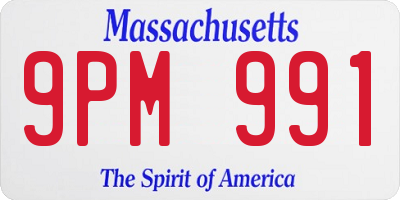 MA license plate 9PM991