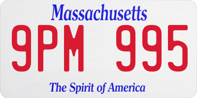 MA license plate 9PM995