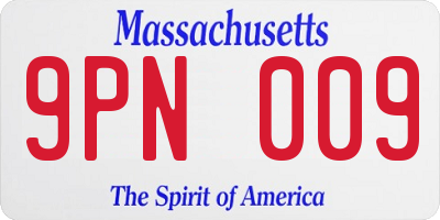 MA license plate 9PN009