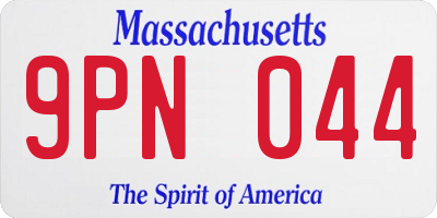 MA license plate 9PN044