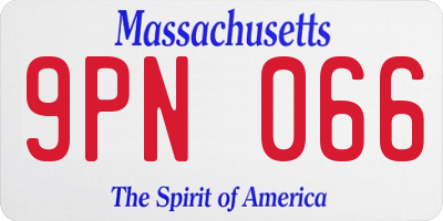 MA license plate 9PN066