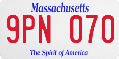MA license plate 9PN070