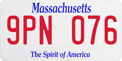 MA license plate 9PN076