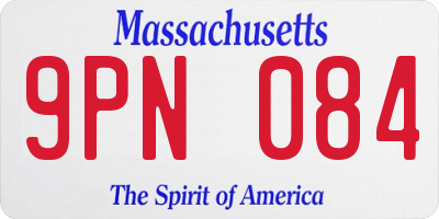 MA license plate 9PN084