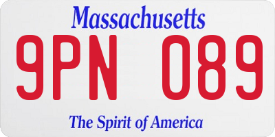 MA license plate 9PN089