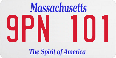 MA license plate 9PN101