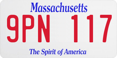MA license plate 9PN117