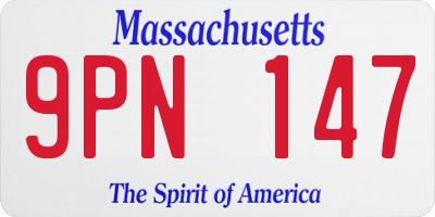 MA license plate 9PN147