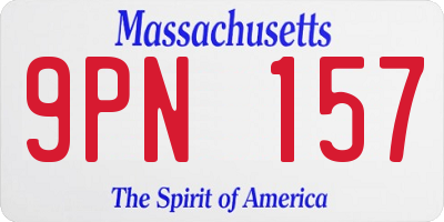 MA license plate 9PN157