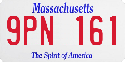 MA license plate 9PN161