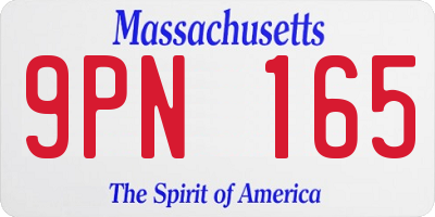 MA license plate 9PN165