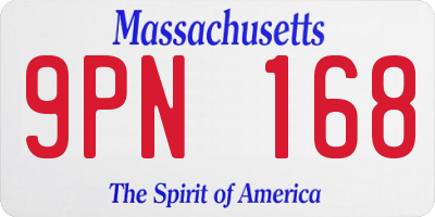 MA license plate 9PN168