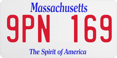 MA license plate 9PN169