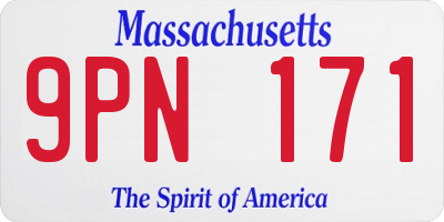 MA license plate 9PN171