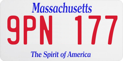 MA license plate 9PN177