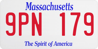 MA license plate 9PN179