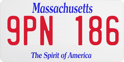 MA license plate 9PN186
