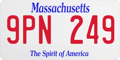 MA license plate 9PN249