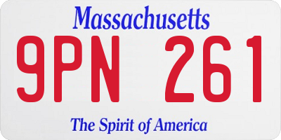 MA license plate 9PN261