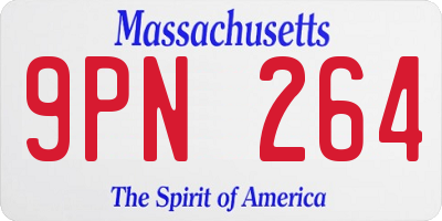 MA license plate 9PN264