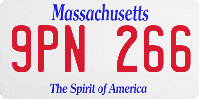 MA license plate 9PN266
