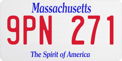 MA license plate 9PN271