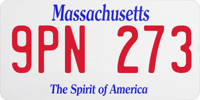 MA license plate 9PN273
