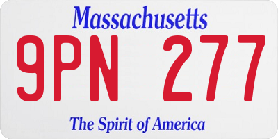 MA license plate 9PN277
