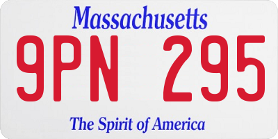 MA license plate 9PN295