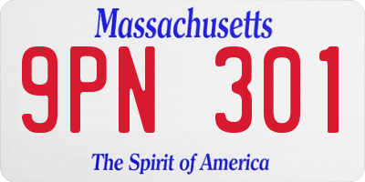 MA license plate 9PN301